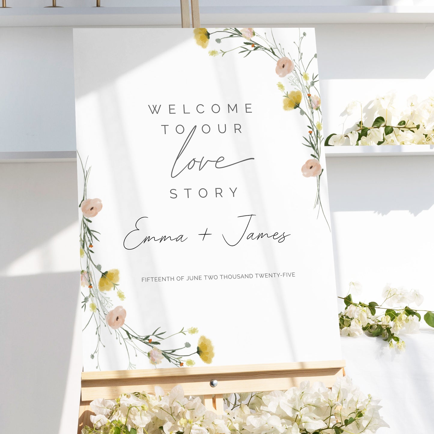 Wildflower Wedding Editable Bundle