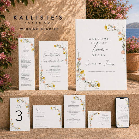 Wildflower | Editable Wedding Stationery Bundle