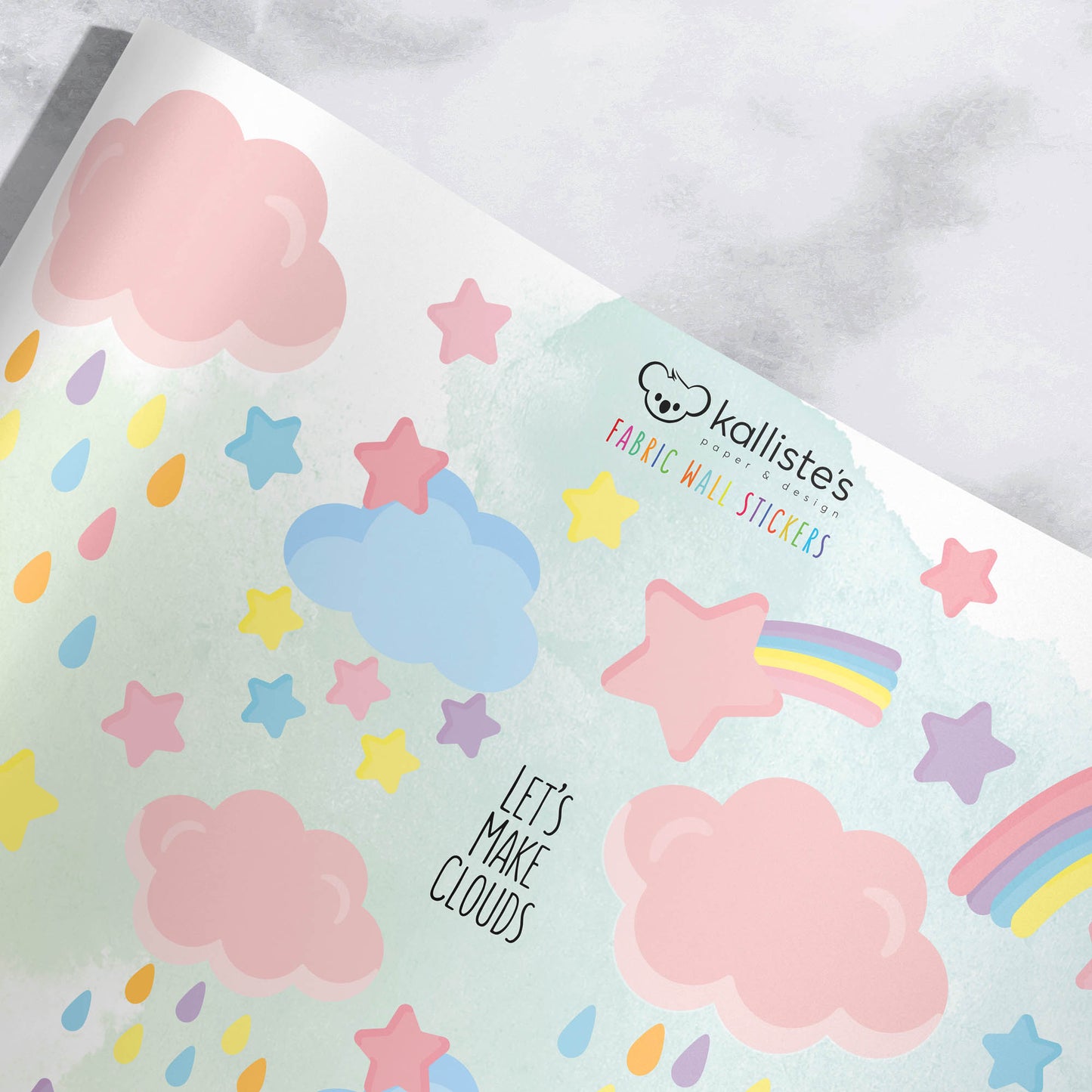 Removable Fabric Wall Stickers for Children's Rooms - Let's Make Pink Clouds!