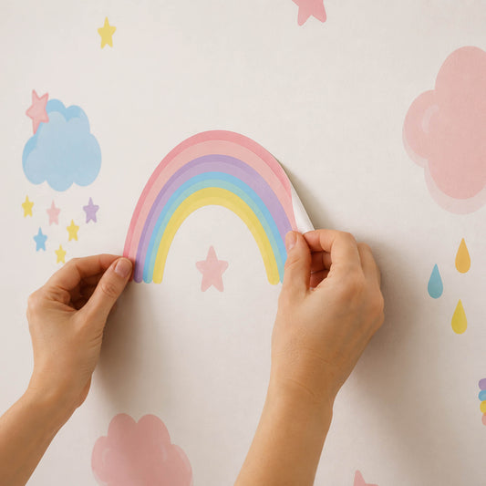Removable Fabric Wall Stickers for Children's Rooms - Let's Make Pink Clouds!