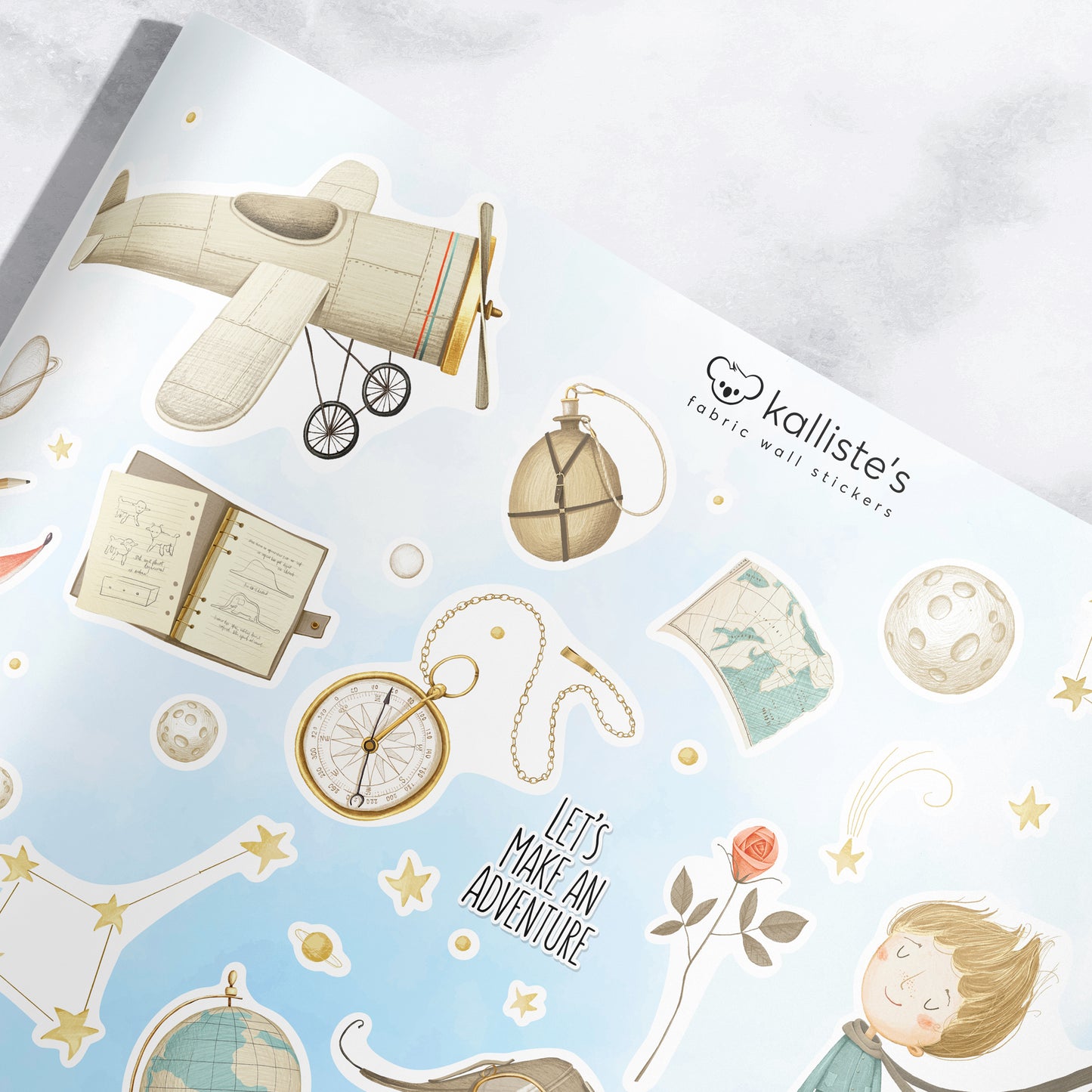 Removable Fabric Wall Stickers for Children's Rooms - Let's Make An Adventure!