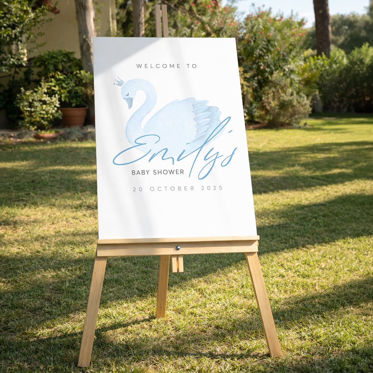Blue Swan  Baby Shower Editable Template Bundle